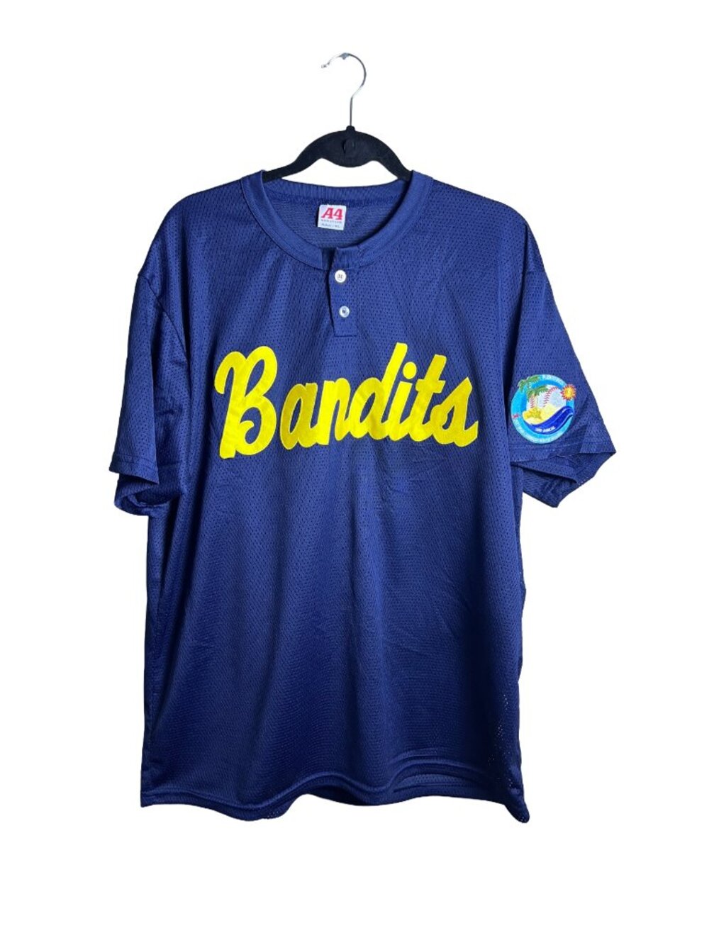 A4 Bandits Baseball Jersey Navy Blue Mesh XL